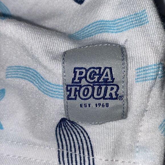 PGA Tour Men’s S XL White Vacation Print Performance Golf Polo Shirt - Picture 3 of 6